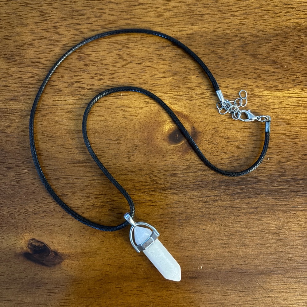 Elegant Silver and White Pendant Necklace
